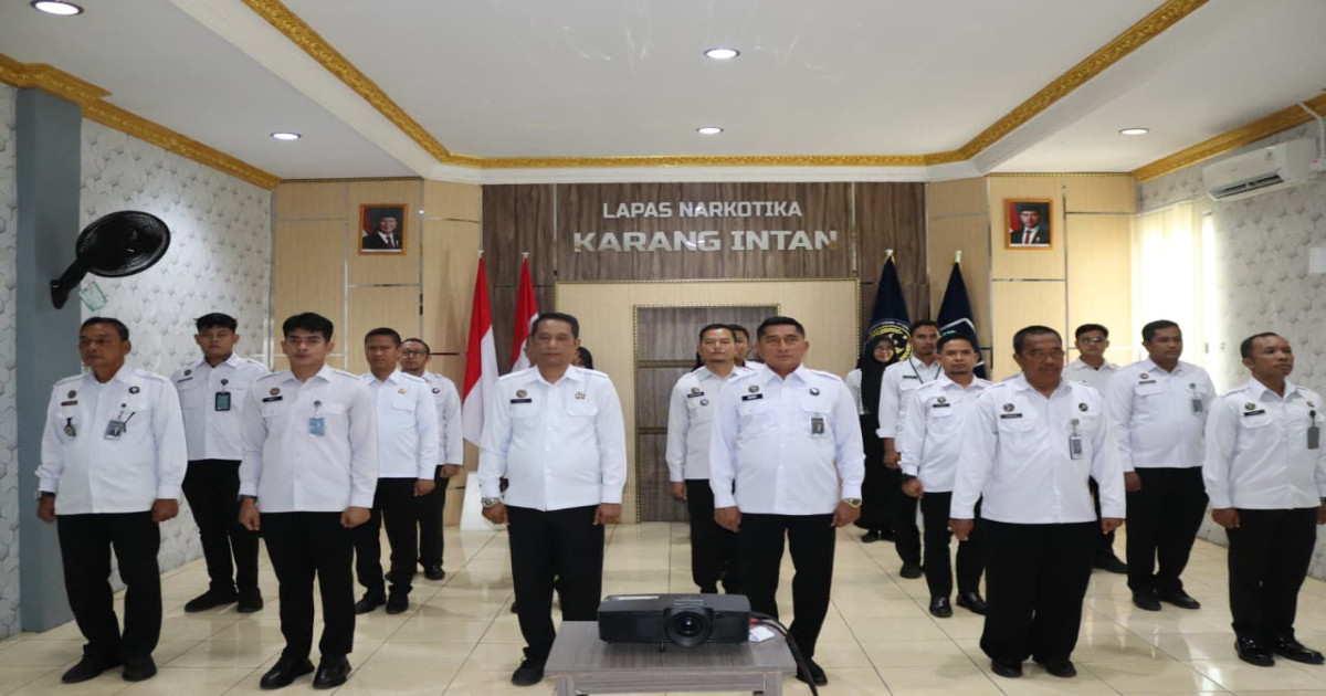 Lapas Narkotika Karang Intan Ikuti Apel Bersama Kemenko Kumham Imipas Secara Virtual